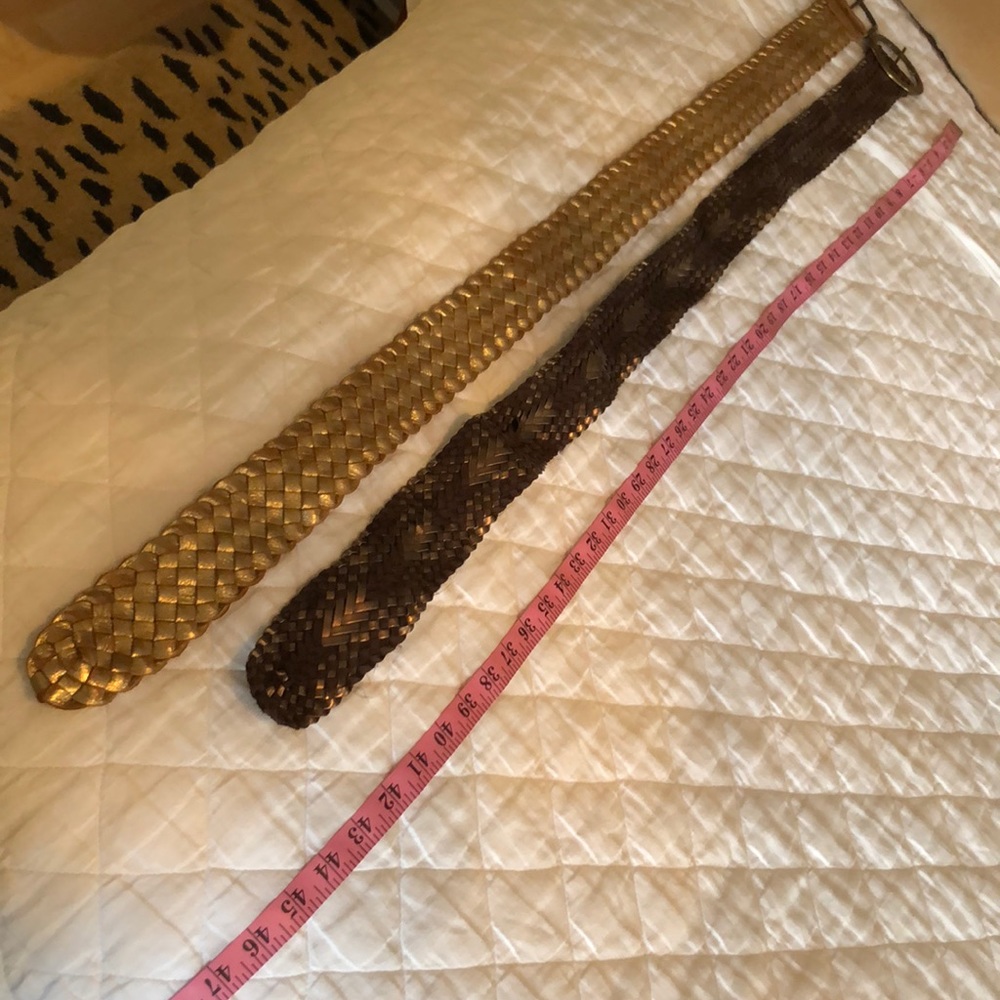 Two L belts bronze gold lot set